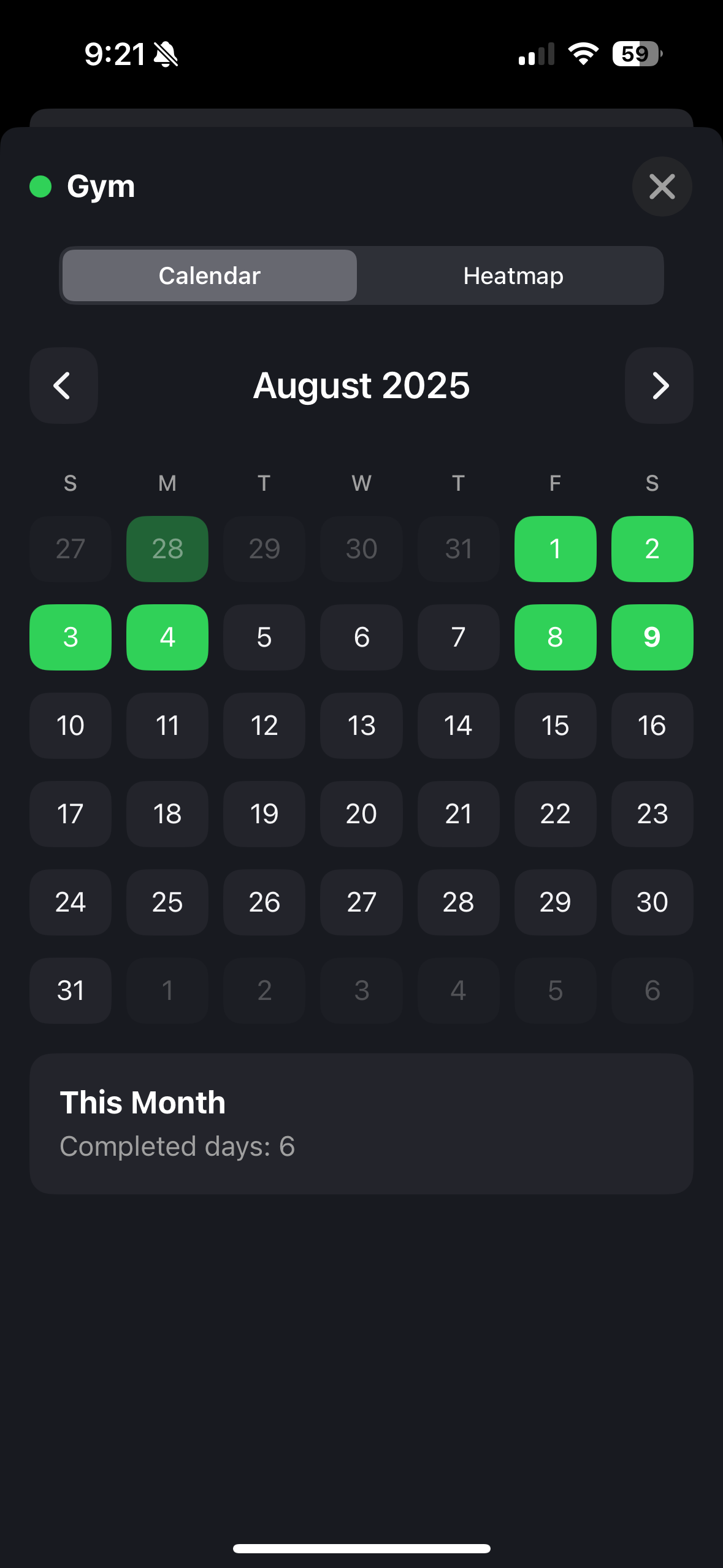 Calendar view